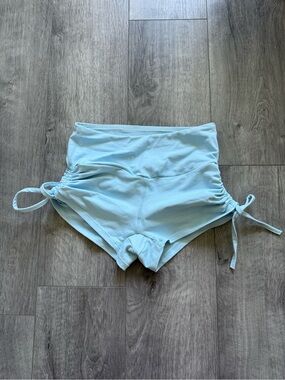 Ryderwear Light Blue High-Waist Athletic Shorts with Side Ties